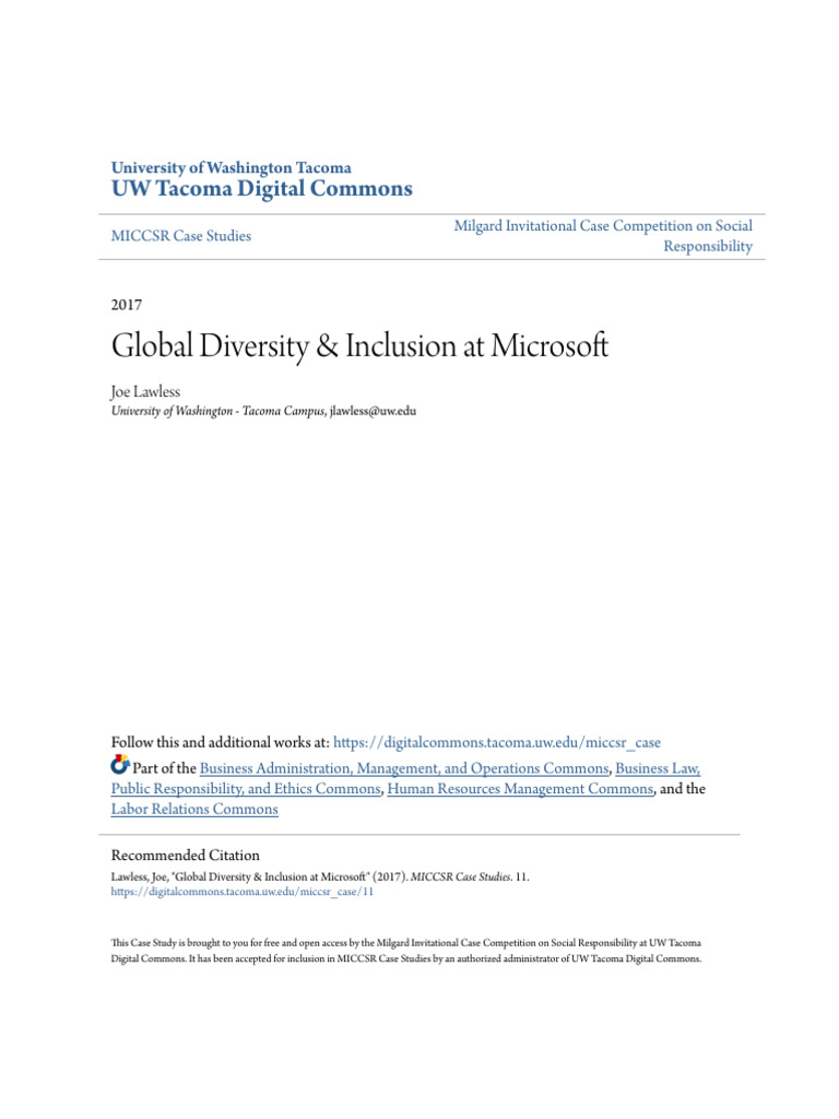 Microsoft Diversity & Inclusion Strategy | PDF | Diversity (Business ...