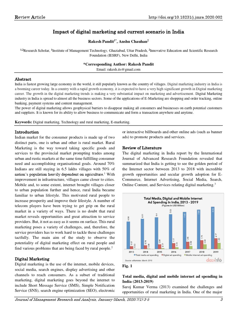 Impact of Digital Marketing and Current | PDF | Digital Marketing ...