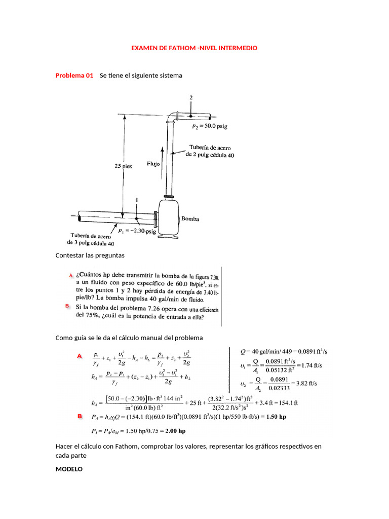 Examen Intermedio de Fathom: Problemas y Soluciones | PDF