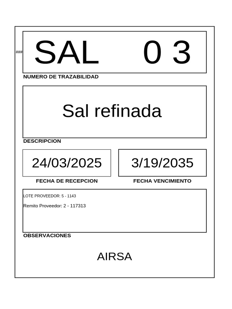 Sal 03 - Airsa | PDF