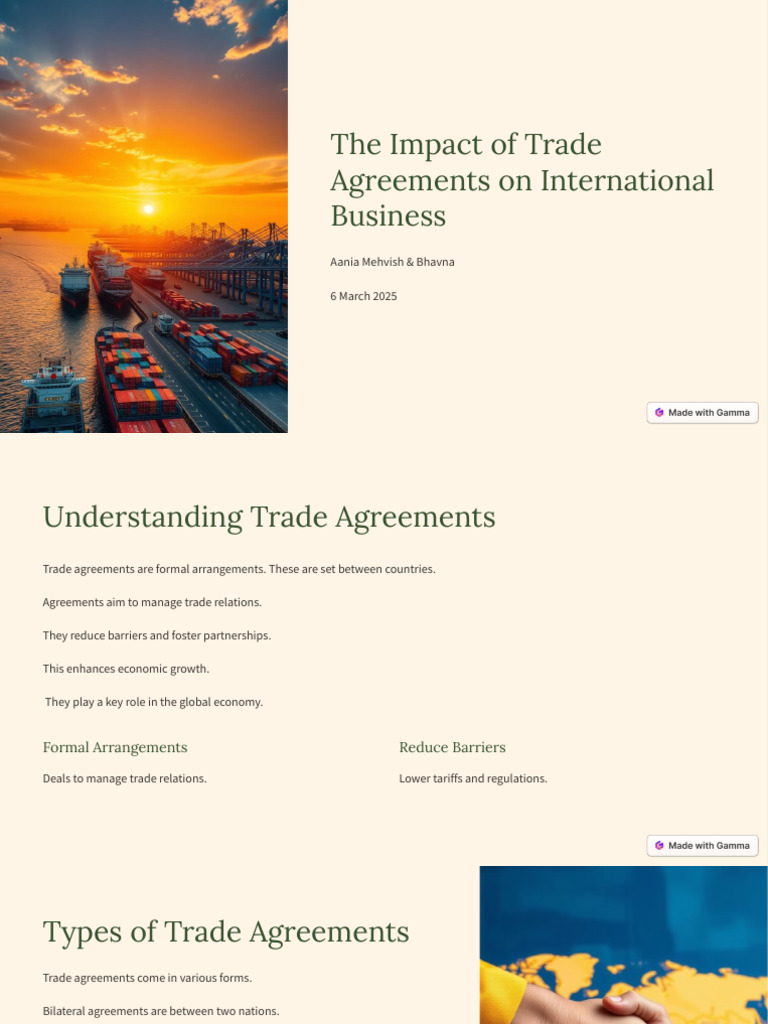 The Impact of Trade Agreements On International Business 4 | PDF ...