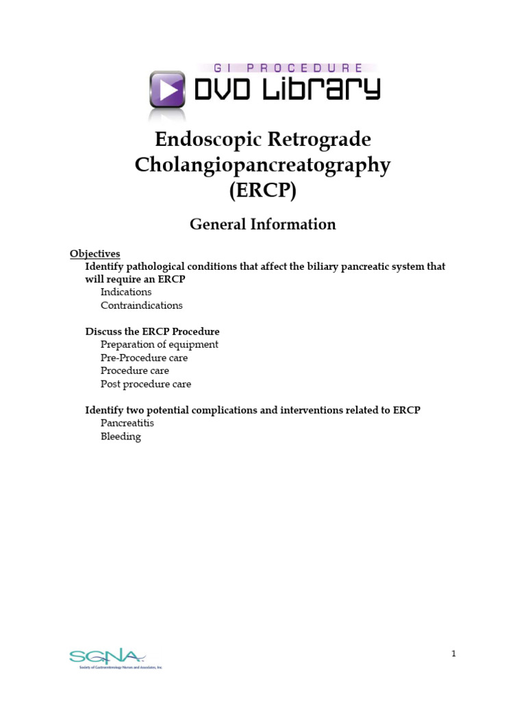 ERCP: Indications and Contraindications | PDF | Pancreas | Gastroenterology