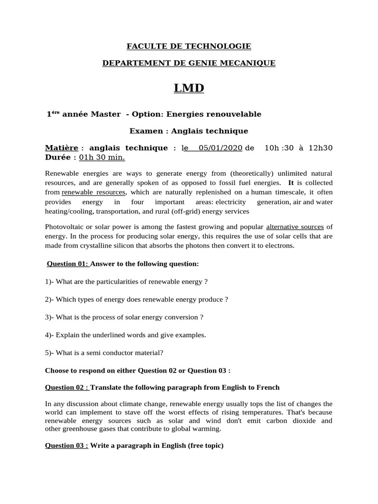 Energies renouvelable pdf