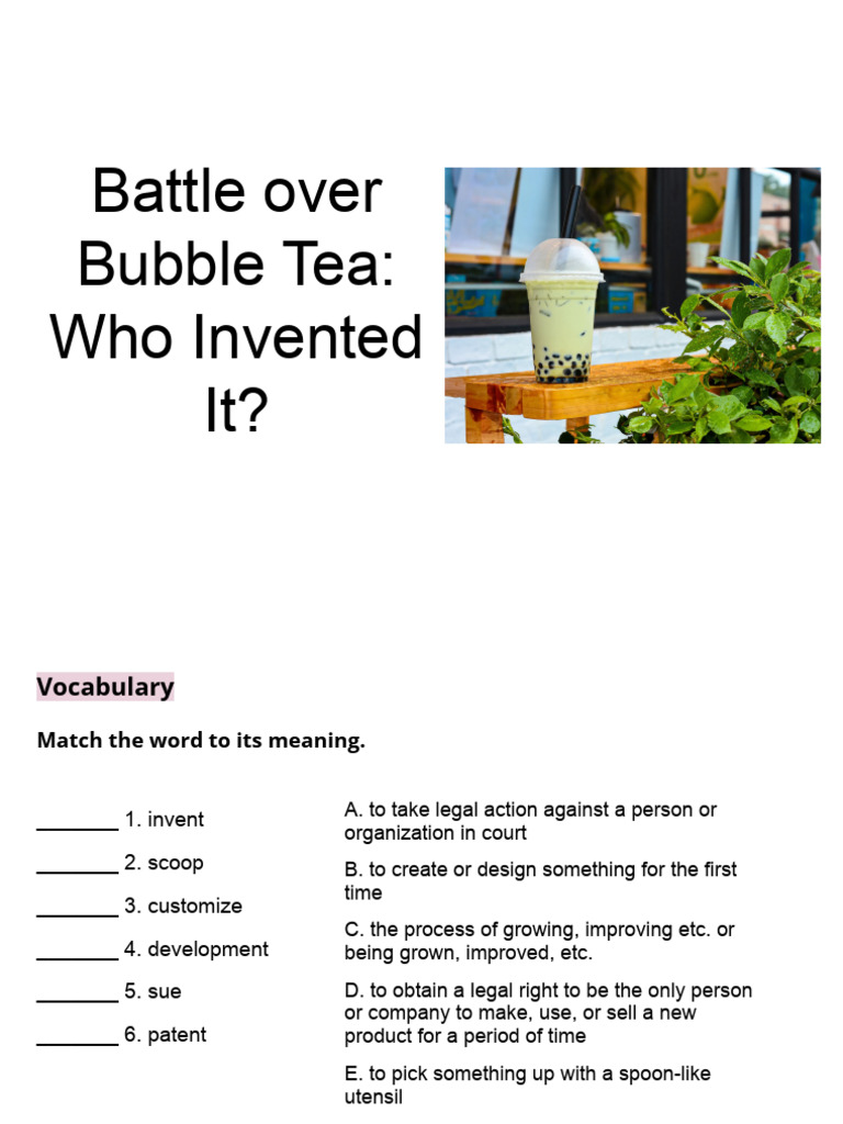 Bubble Tea Invention Debate Explained | PDF | Leaf | Caffeinated Drinks