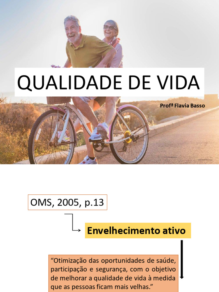 3. AULA QUALIDADE DE VIDA | PDF | Envelhecimento | Terceira idade