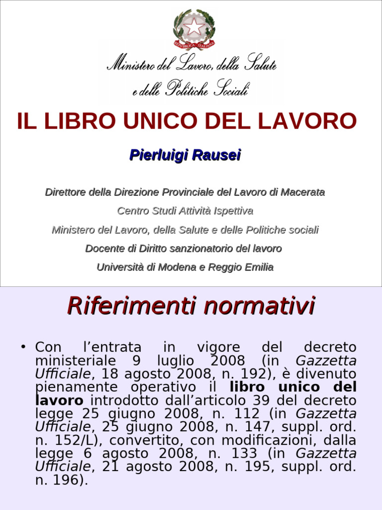 Rausei Libro Unico DPL MOdena | PDF