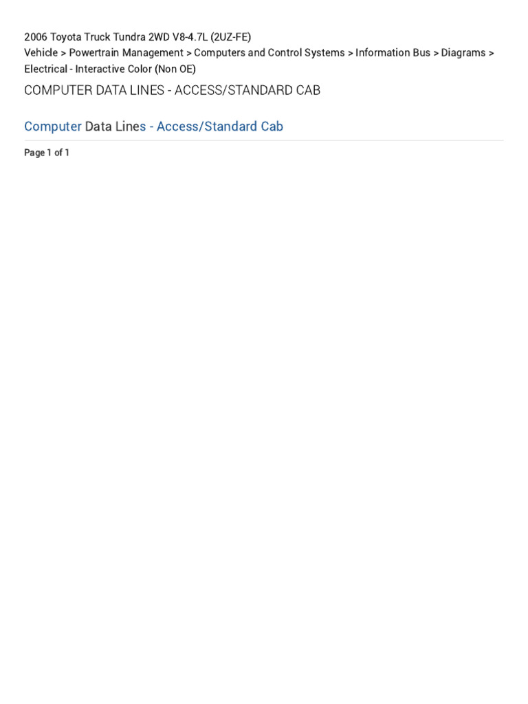 Computer Data Lines for Tundra 2WD | PDF | Vehicle Industry | Motor Vehicle