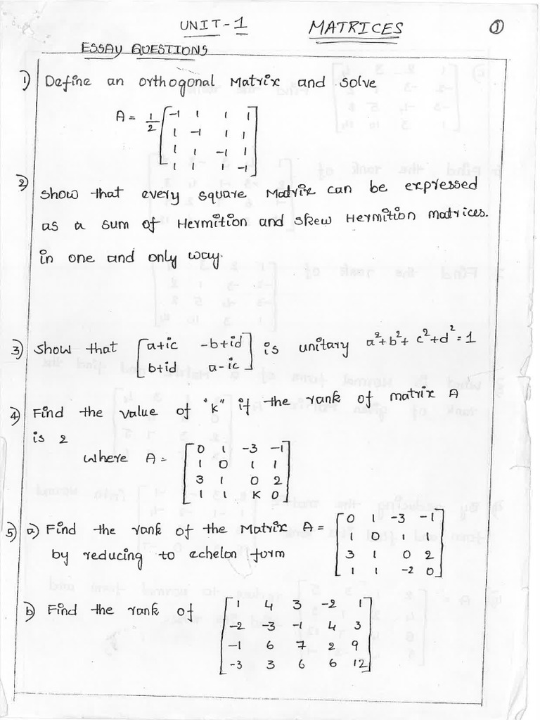 M1 Sem1 Imp Questions | PDF