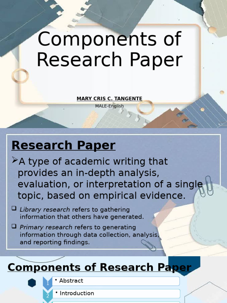 Key Components of a Research Paper | PDF | Methodology | Data Analysis