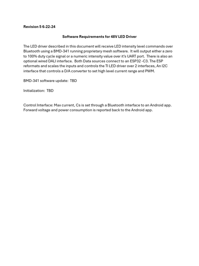 DD LED Driver SW - Requirements - R5 | PDF | Digital To Analog ...