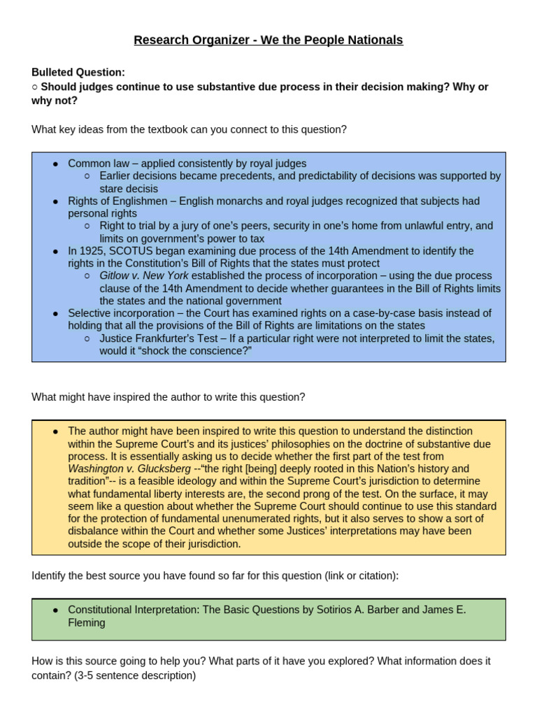 Substantive Due Process Debate Insights | PDF | Due Process Clause ...