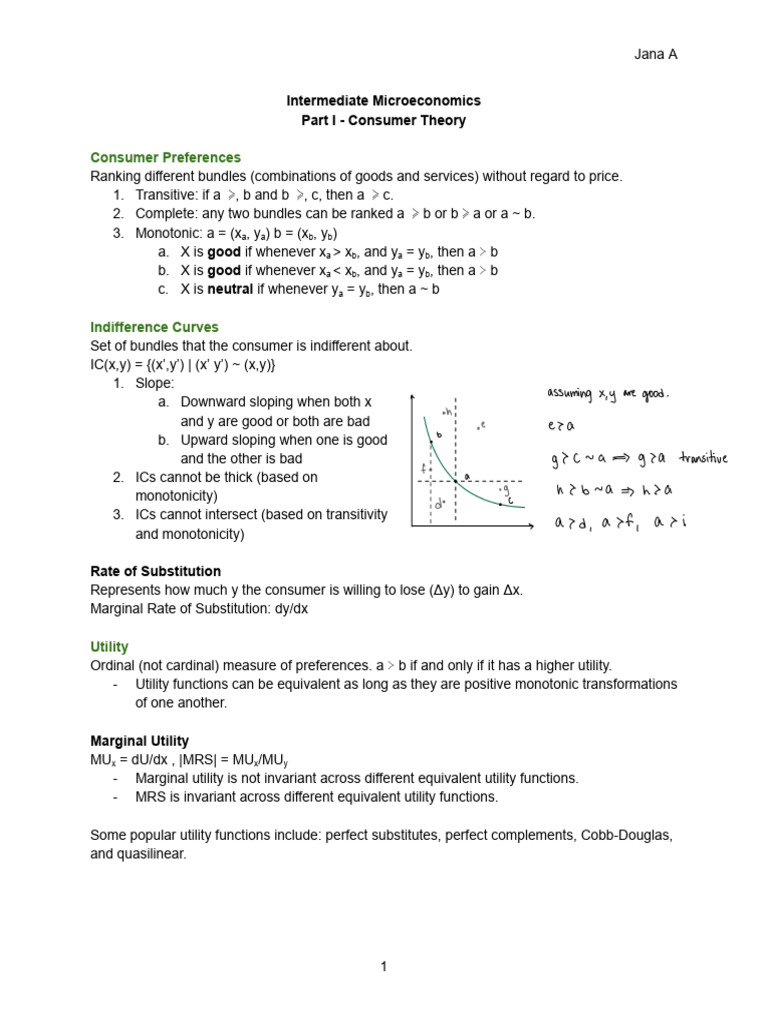 Consumer Theory in Intermediate Microeconomics | PDF | Demand | Utility