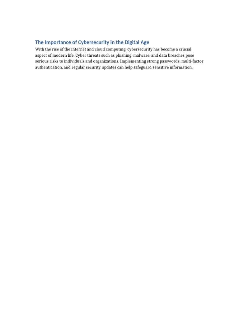 Cybersecurity Essentials in the Digital Age | PDF
