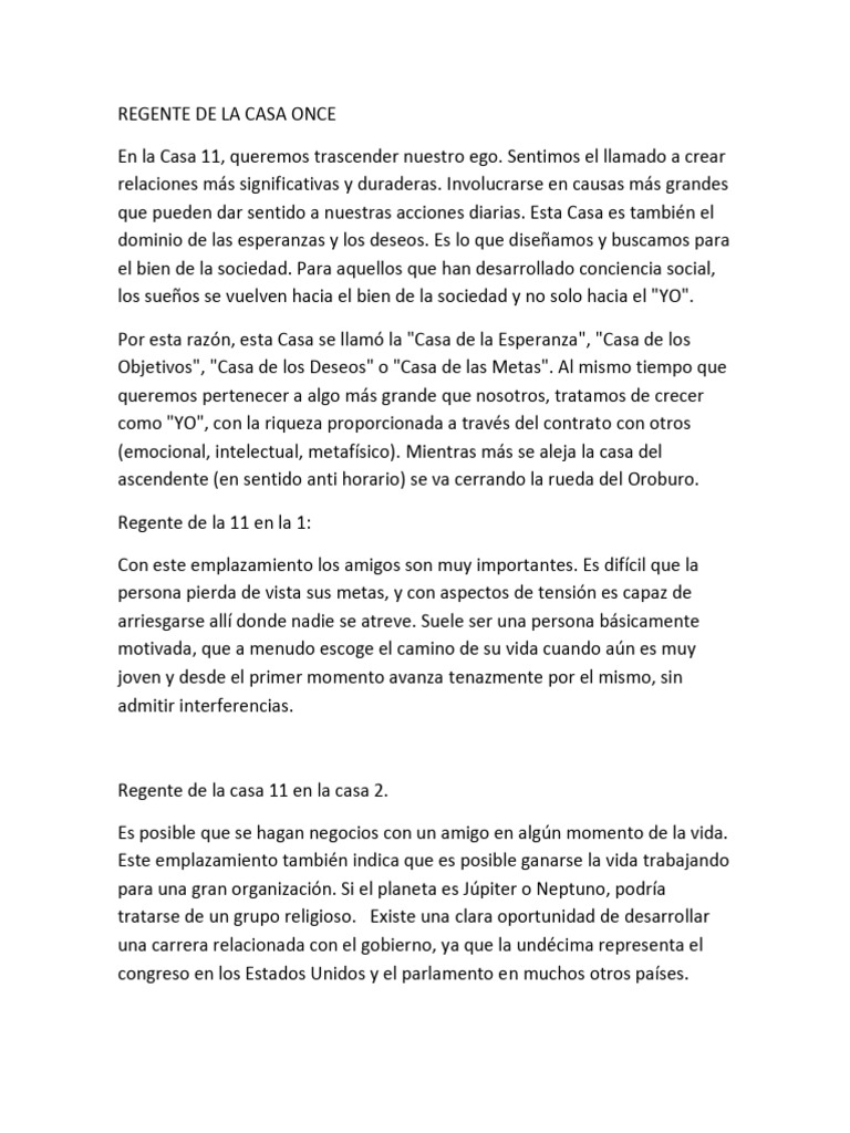 Regente de La Casa Once | PDF | Amistad