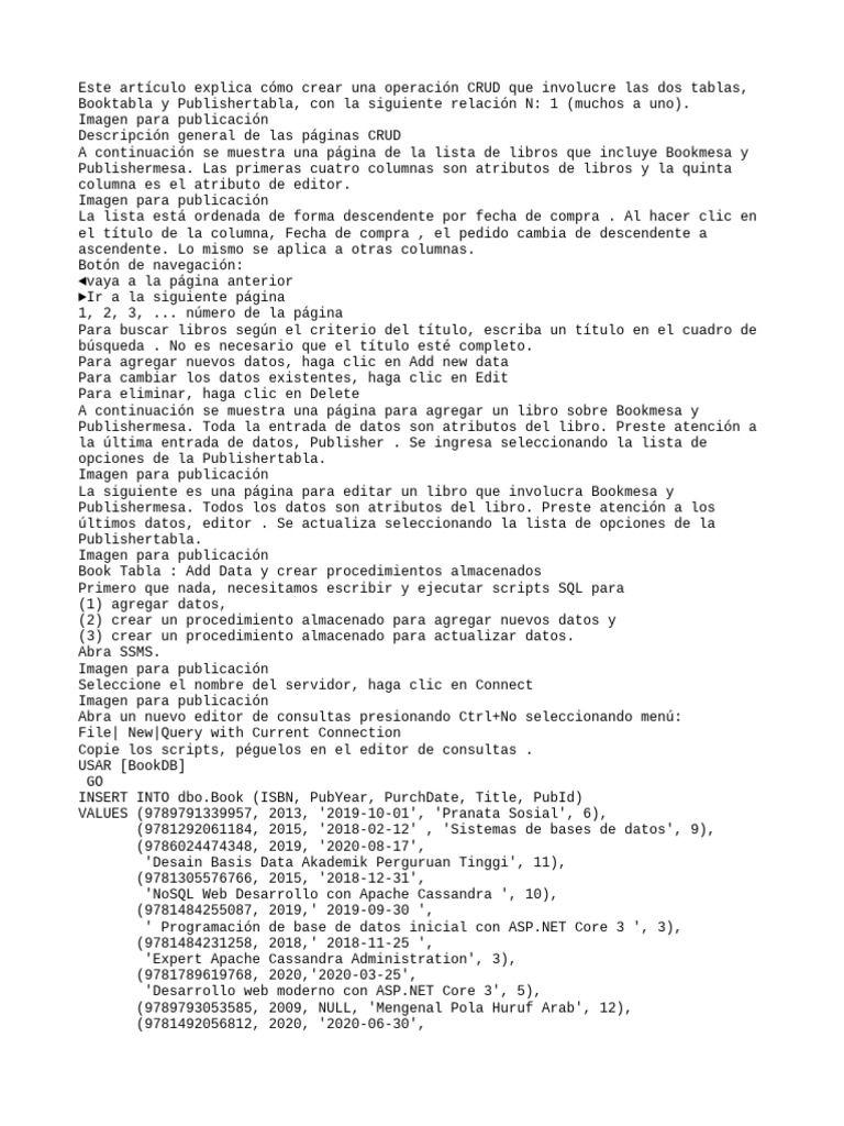 CRUD de Libros y Editores en SQL | PDF | SQL | Ingeniería de software