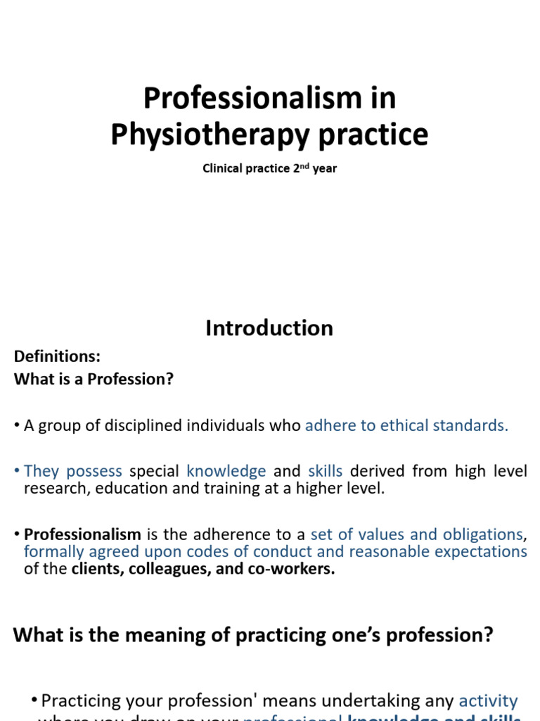 Professionalism in Physiotherapy Practice | PDF | Attitude (Psychology ...
