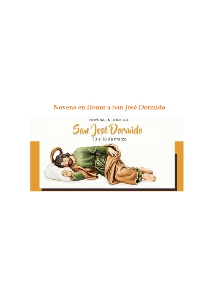 Novena Completa a San José Dormido | PDF | María, madre de Jesús | Oración