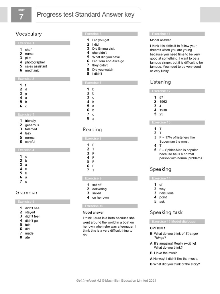 GI A2 U7 Test Standard AK | PDF