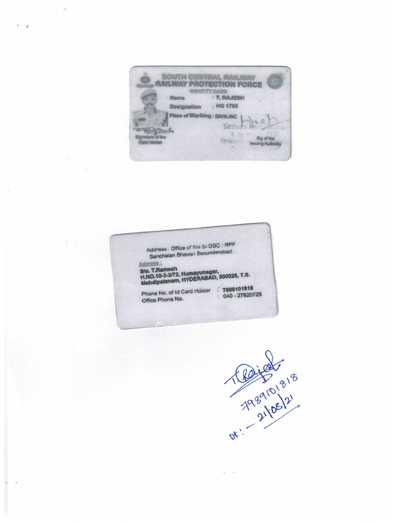 Rajesh - Office Identity Card | PDF