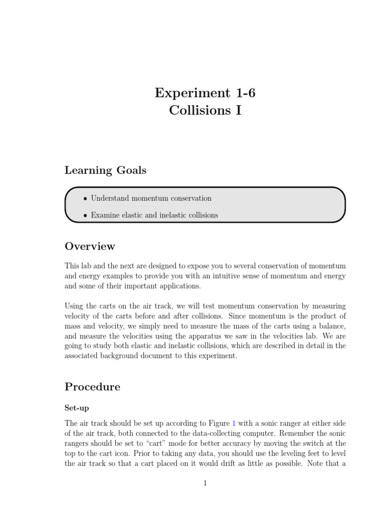 Momentum Conservation in Collisions Lab | PDF | Collision | Momentum