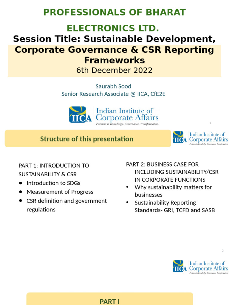 CSR and Sustainability in Corporate Governance | PDF | Corporate Social ...