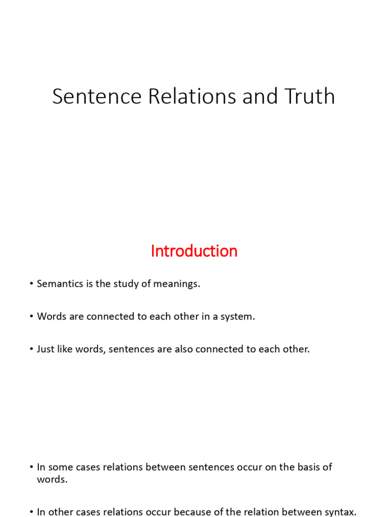 Sentence Relations in Semantics | PDF | Logic | Argument