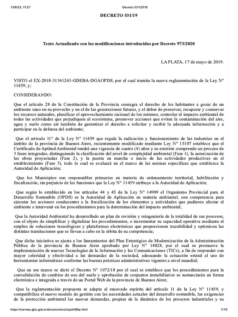 Decreto 531 - 2019 | PDF