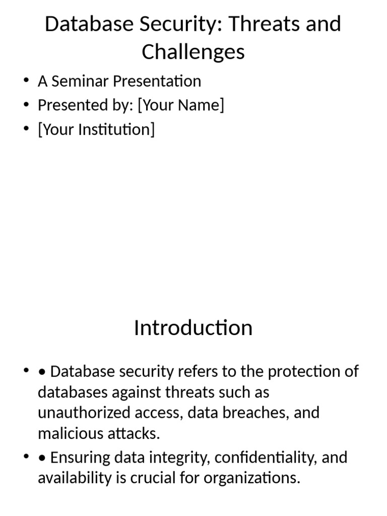 Database Security Threats and Challenges | PDF