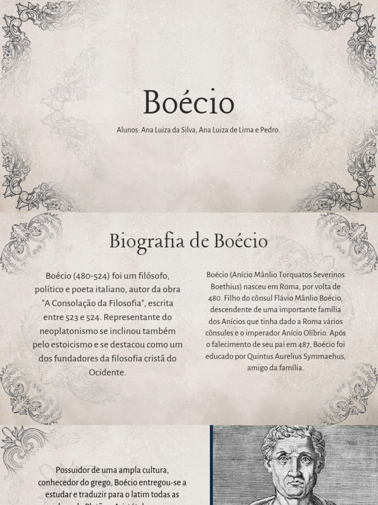 Biografia e Filosofia de Boécio | PDF