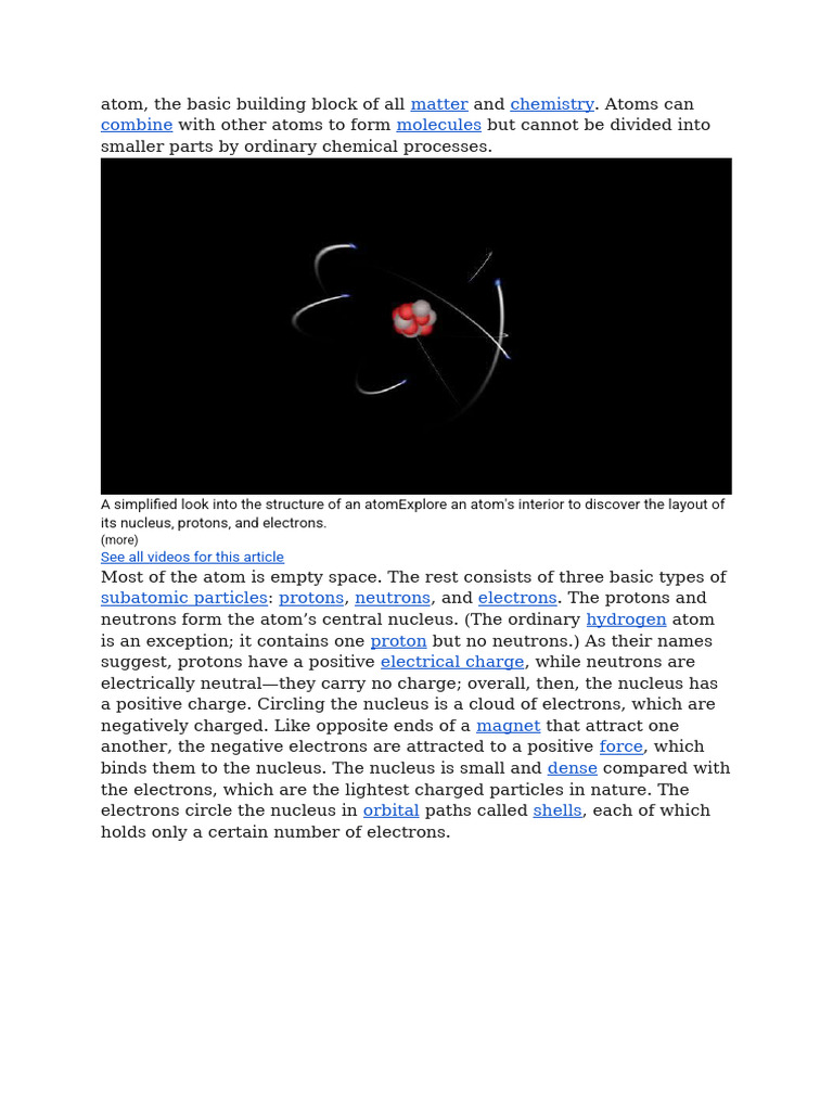 Understanding Atoms: Building Blocks of Matter | PDF | Atoms | Atomic ...