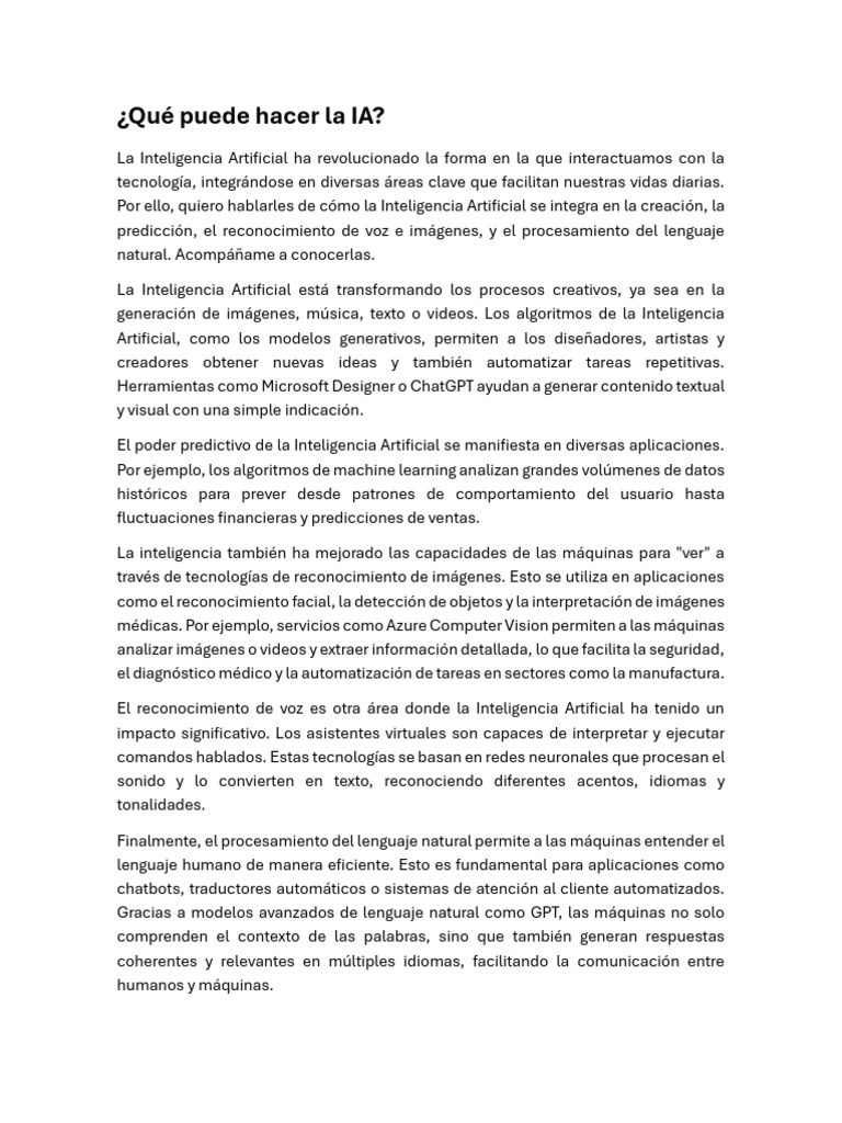 Aplicaciones clave de la Inteligencia Artificial | PDF | Inteligencia ...