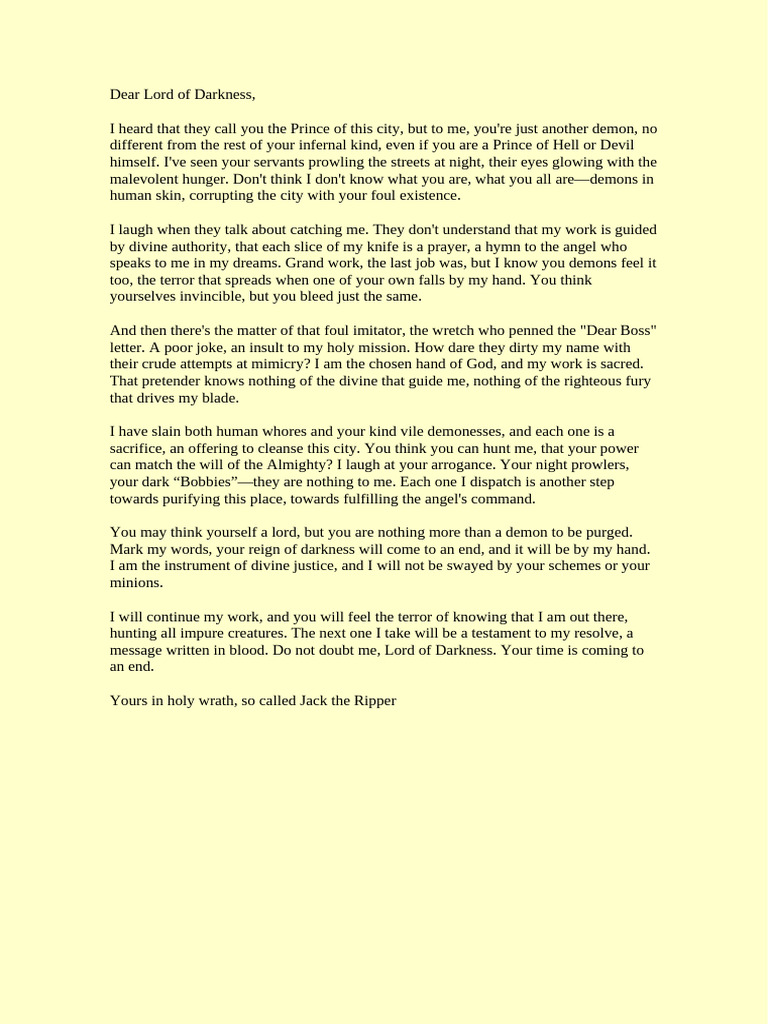 Dear Lord of Darkness | PDF