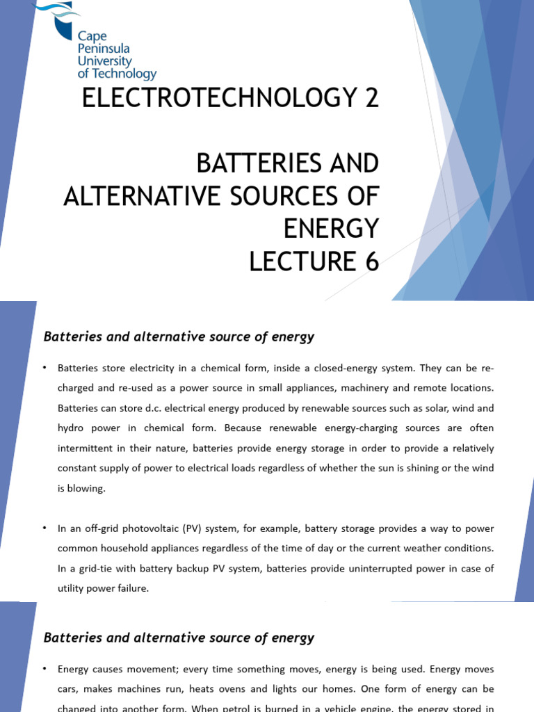 Batteries and Renewable Energy Storage | PDF | Lithium Ion Battery ...