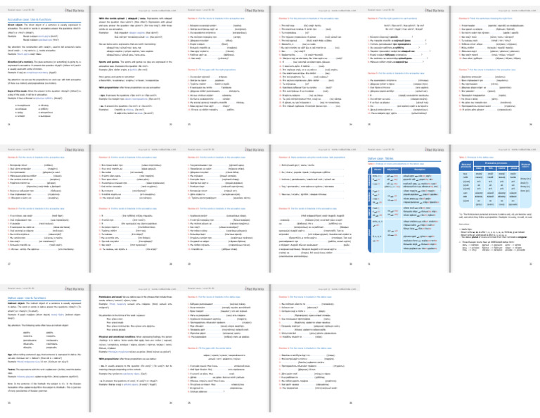 Exercises Cases LEVEL B1 - B2 | PDF