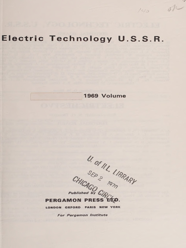 Electric Technology U.S.S.R. 1969 Volume | PDF | Capacitor | Electrical ...