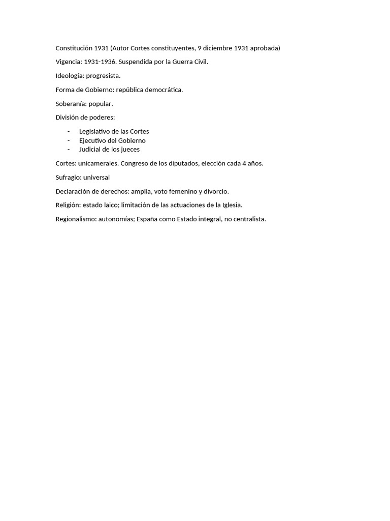 Constitución 1931 | PDF