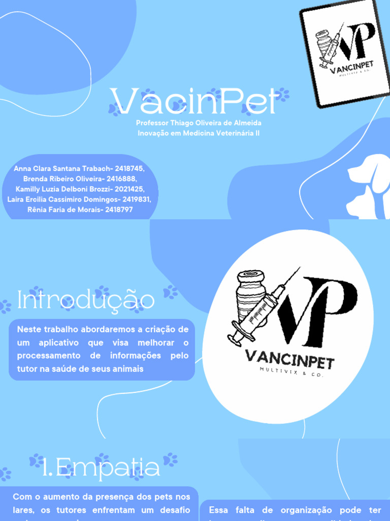 VacinPet: App para Saúde de Animais | PDF | Animal de estimação