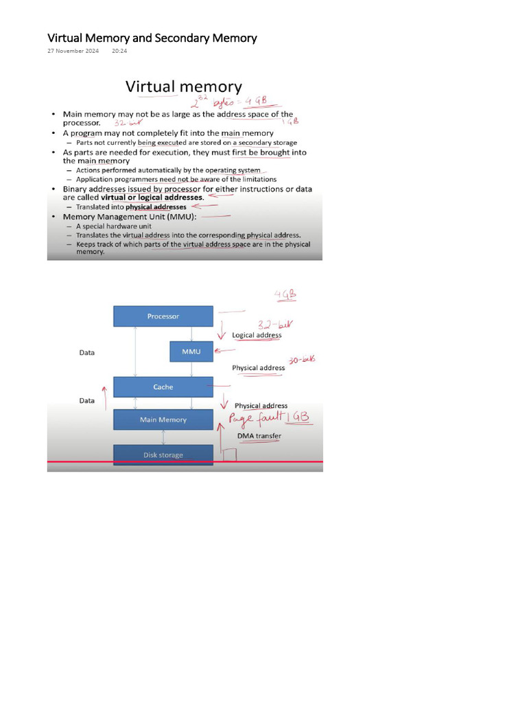 Virtual Memory and Secondary Memory | PDF | Computer Data Storage ...