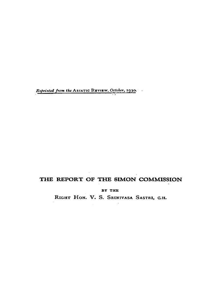 Simon Commission Report Analysis | PDF | British Raj | Government Of India