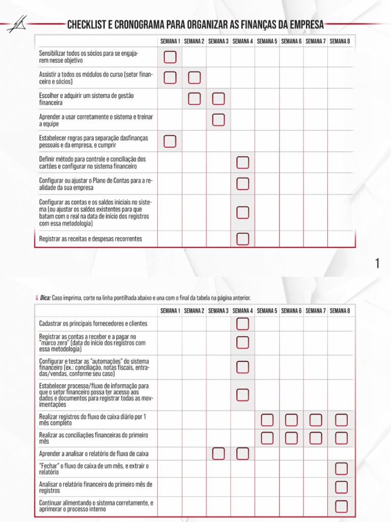 Bonus 2 Checklist e Crono Impressão | PDF