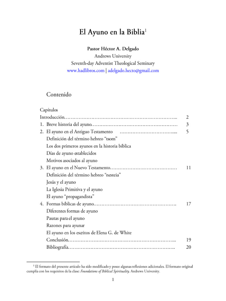 El Ayuno En La Biblia Pdf