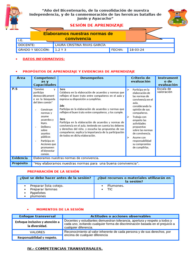 Normas de Convivencia en el Aula | PDF | Aprendizaje | Evaluación