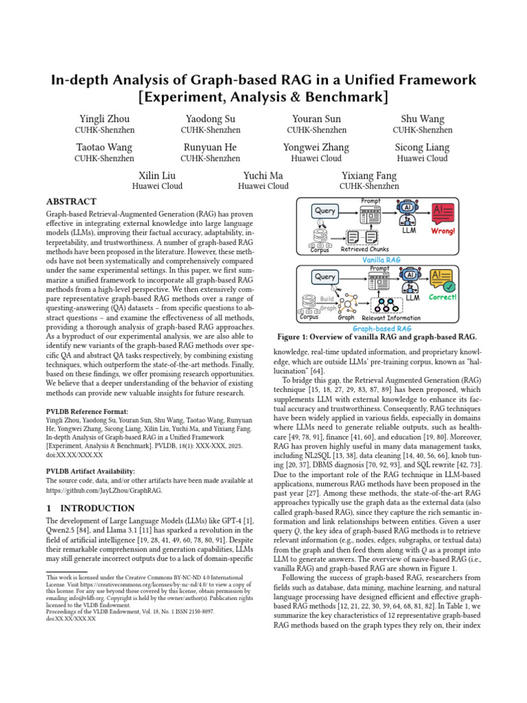 In-Depth Analysis of Graph-Based RAG in A Unified Framework | PDF ...