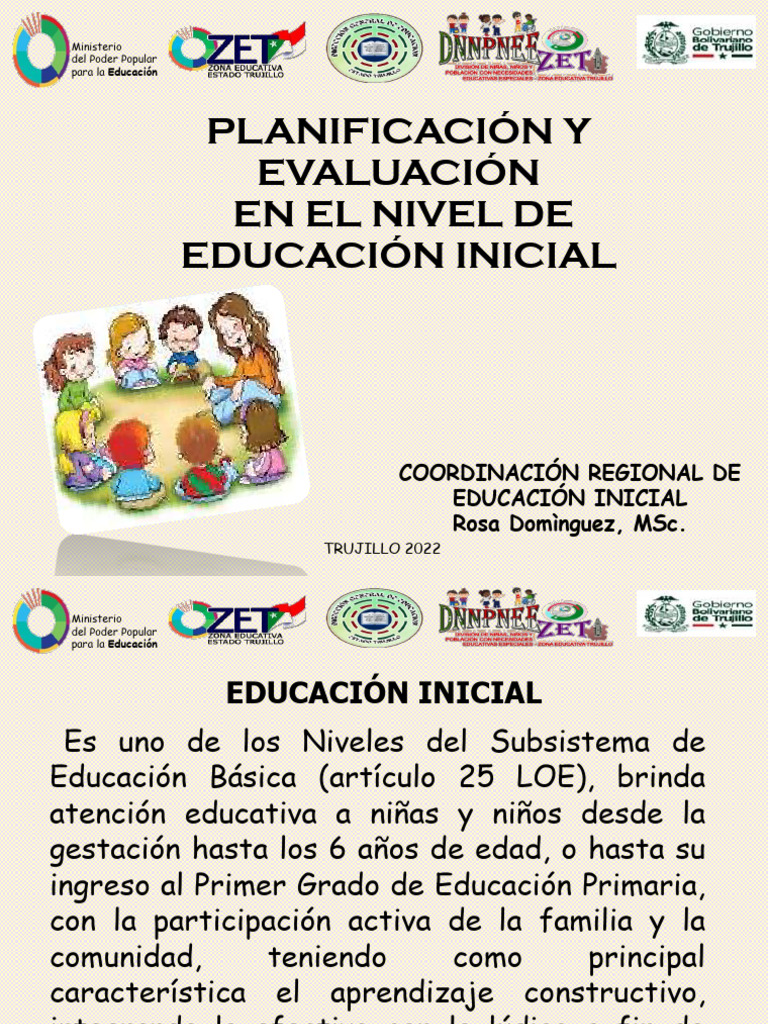 Planificación y Evaluación en Educación Inicial | PDF | Educación de la ...