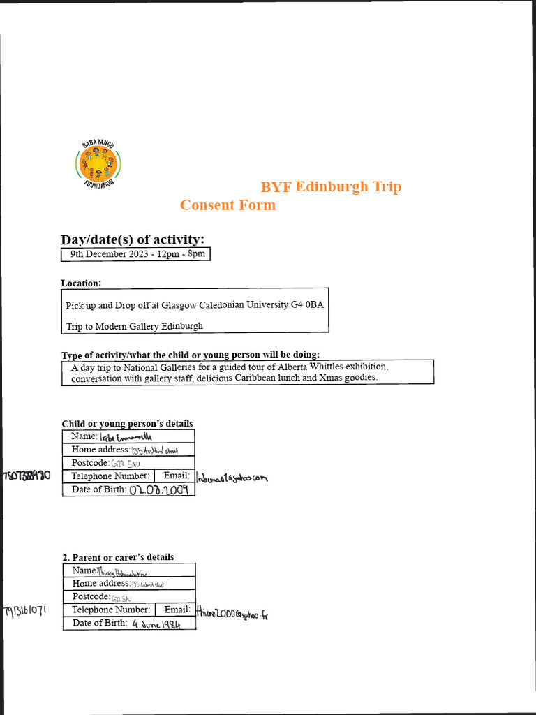SUSO Edinburgh Trip Consent Form | PDF