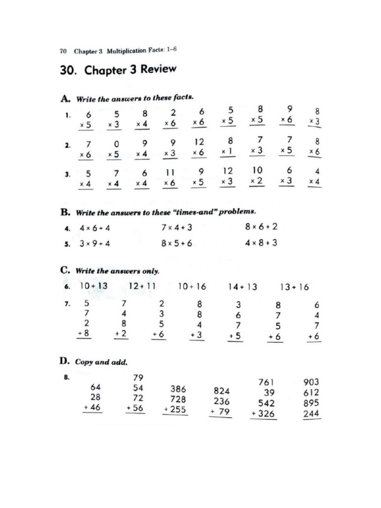 Review Math para Test Chapter 3 | PDF