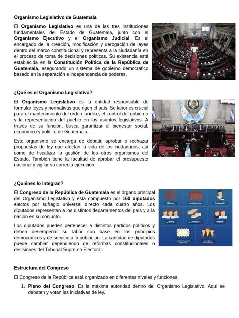 Poder Legislativo en Guatemala | PDF | Legislatura | Legislador