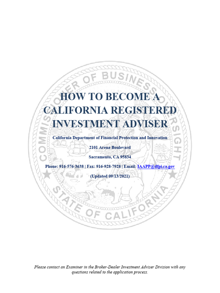 How-to-Become-A-California-Registered-Investment-Adviser | PDF ...