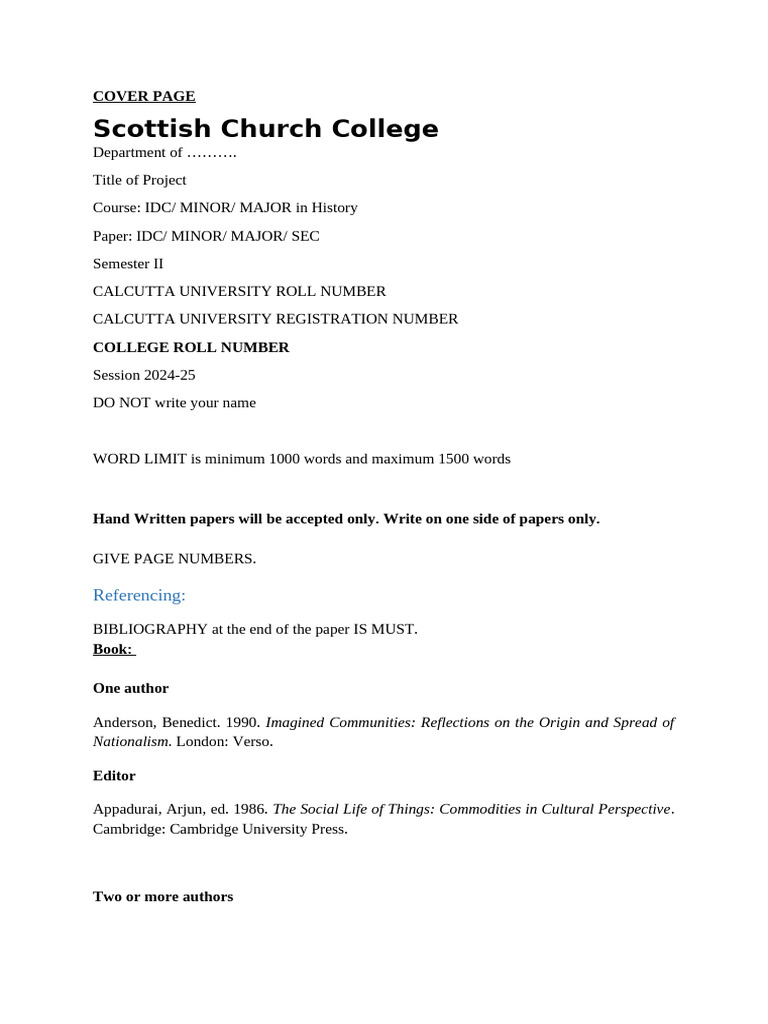 Project Format CCF | PDF