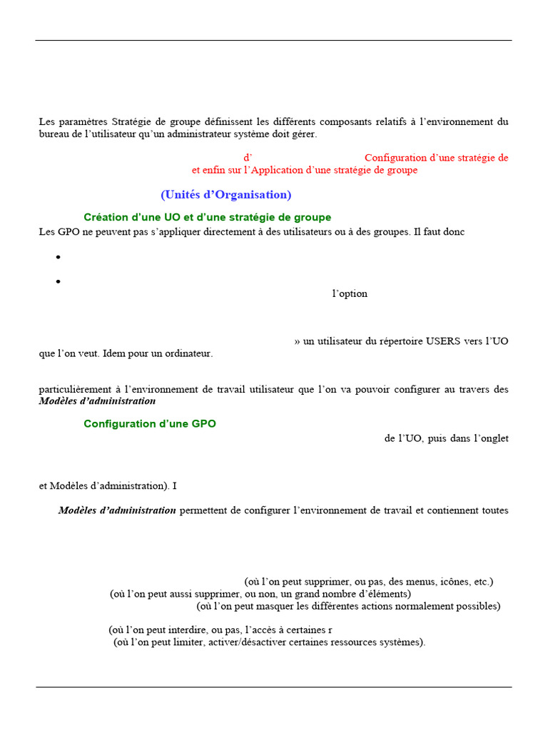 GPO sous Windows Server 2012 : Guide TP | PDF | Stratégies de groupe ...